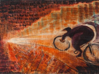David Burliuk (1882-1967), Futurist Painting „Cyclist“, 1916